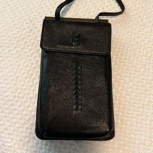 The SAK Phone & Card Holder Holster Black Leather Pouch Crossbody Wallet